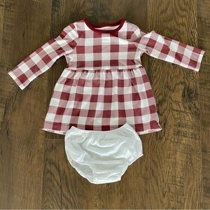 Cat & Jack 12 month Red and White Checkered Kids Dress Set